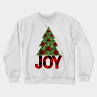 Christmas Joy with Buffalo Print Pattern and a Pine Tree Crewneck Sweatshirt